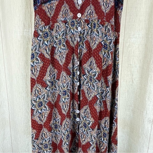 BOHEMIAN BOHO MAXI DRESS SIZE XS SPAGHETTI STRAP - Picture 3 of 14